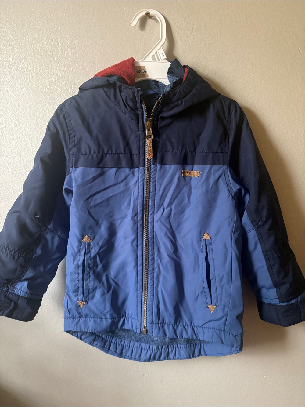 Carter's Two-Tone Navy and Blue Hooded Puffer Jacket